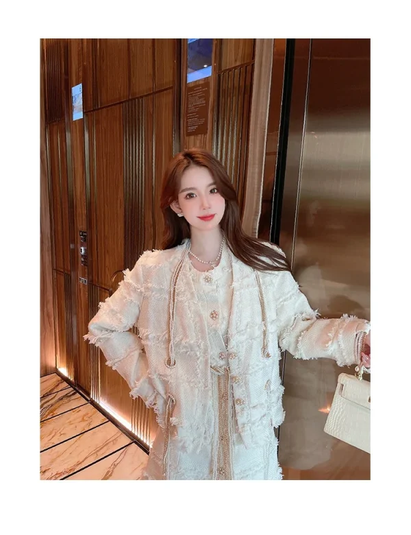 OUDINA High Quality Elegant Woman Set Coat And Dress Luxury 2 Piece Dress Winter Sets For Women - Image 6