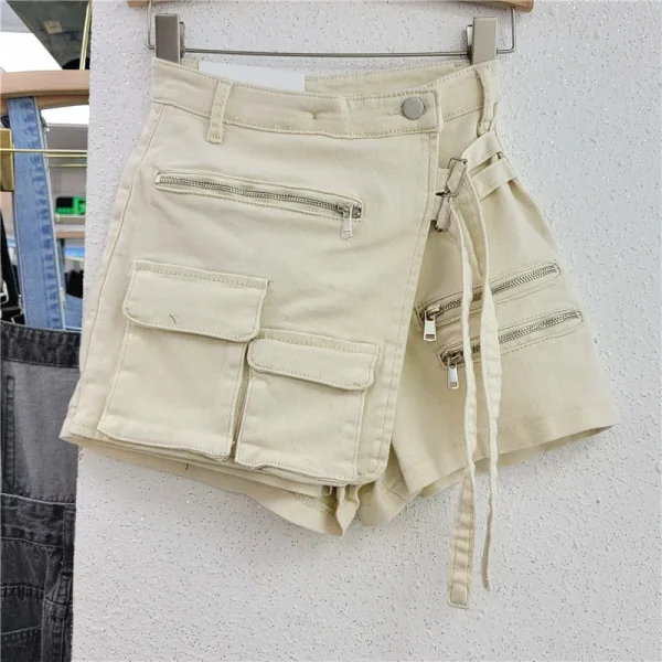 Bomblook C1006SK Cargo Skirts Mini Washed Jean Skirts Shorts Denim Skirts For Women Casual Wear - Image 2