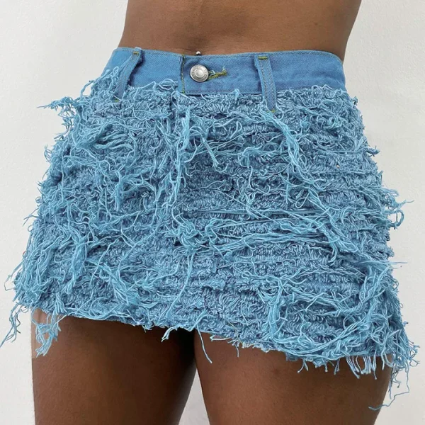 Bomblook K23Sk201 New Arrivals Streetwear Mini Skirt Skirts For Women Denim Skirt - Image 3