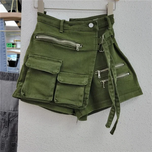 Bomblook C1006SK Cargo Skirts Mini Washed Jean Skirts Shorts Denim Skirts For Women Casual Wear - Image 4