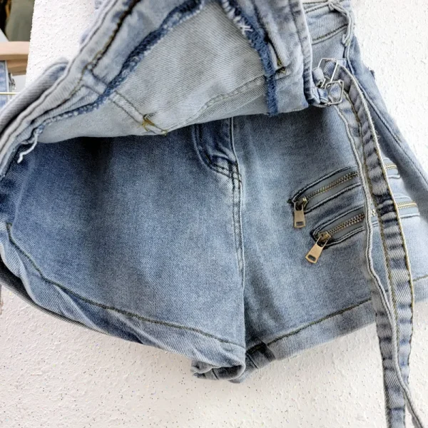 Bomblook C1006SK Cargo Skirts Mini Washed Jean Skirts Shorts Denim Skirts For Women Casual Wear - Image 6