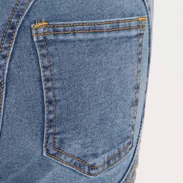 Design Women's New Fashion Sexy Mesh Splicing Open Front Jeans - Image 6