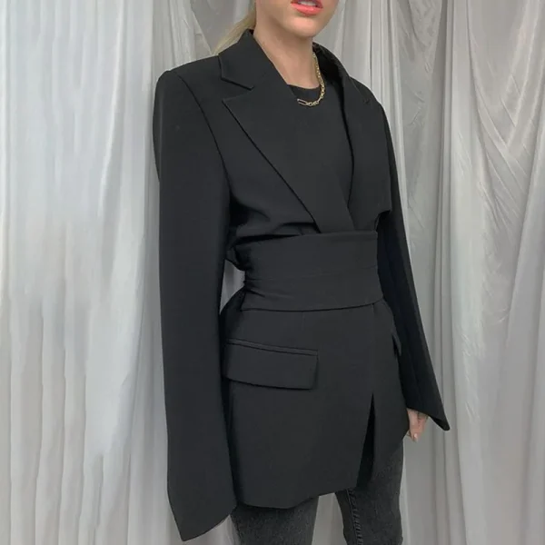 2022 Europe America Latest Woman Long Sleeve Turn-down Blazers Formal Women Suit - Image 4