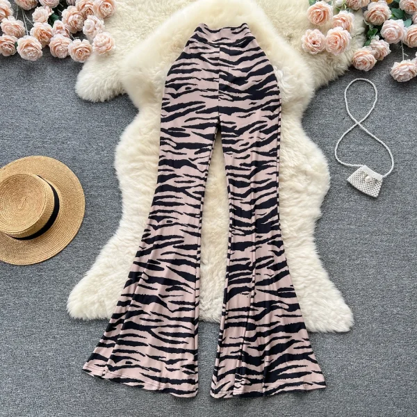 Printed Casual Pants Female Spring And Autumn New Slim Thin Straight Flared Pants - Image 3