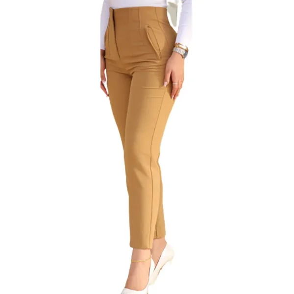 Women's solid color high-waisted casual pants OL ladies pants - Image 2