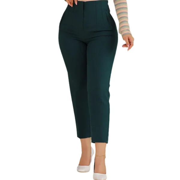 Women's solid color high-waisted casual pants OL ladies pants - Image 4