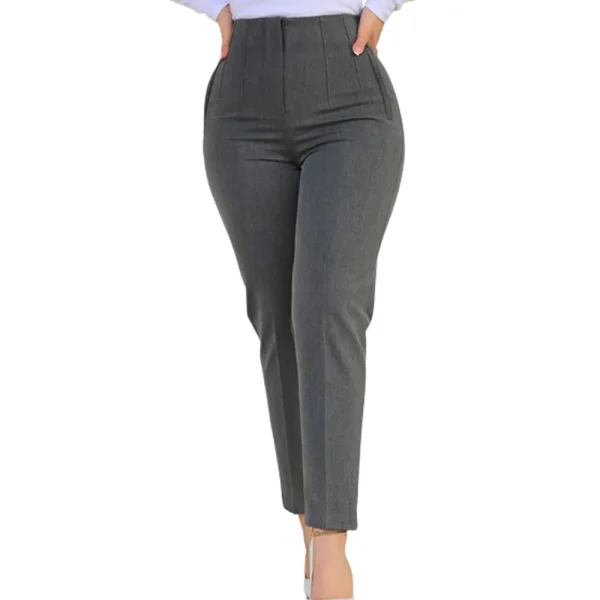 Women's solid color high-waisted casual pants OL ladies pants - Image 6