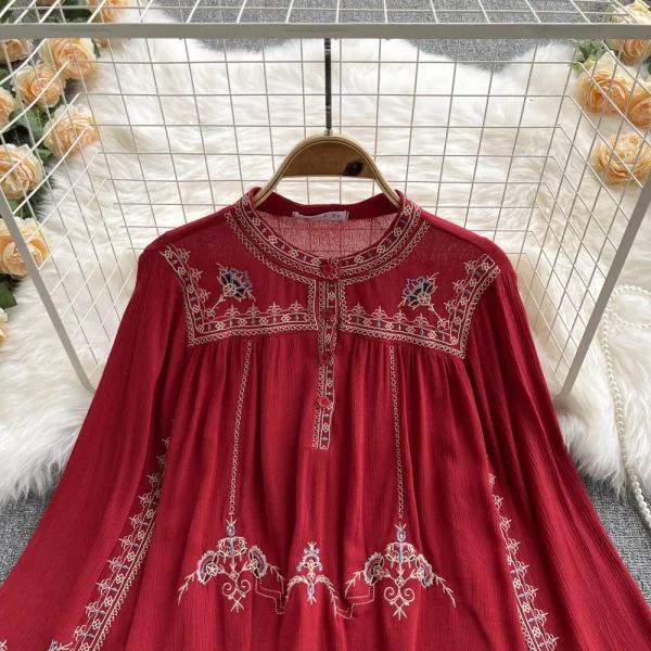 2023 Women's New Women's Shirts Chiffon Long Sleeve Top Printing Fashion Women's Shirts Wholesale - Image 5