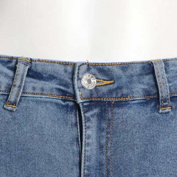 Design Women's New Fashion Sexy Mesh Splicing Open Front Jeans - Image 5