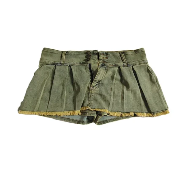 CUTENOVA 23SK072801 Plus size Denim Skort Summer New Washed  Sexy  Ladies Skorts For Ladies - Image 6