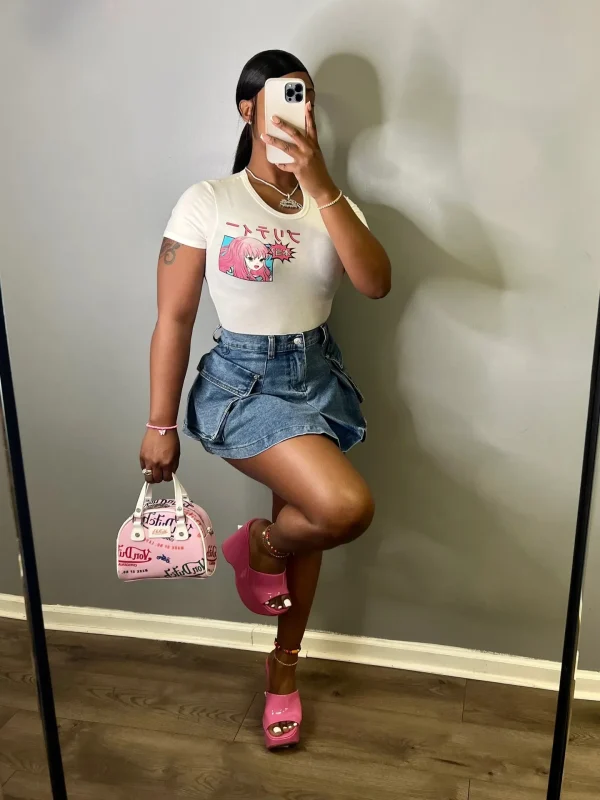 CUTENOVA 23SK0801 Plus Size Womens Skirts Fashion Sexy Summer Washed  Casual Ladies Denim Skirt For Women - Image 2
