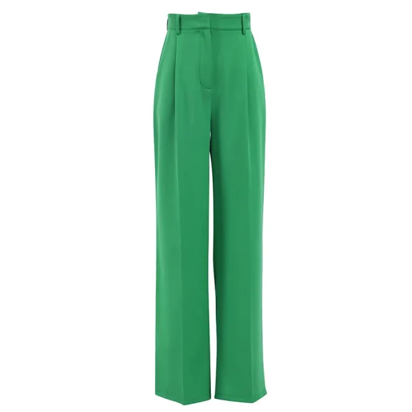 Best Design Solid Color Women's Pants & Trousers Summer High-waist Wide Leg Pants Women Suit Pant - Image 4