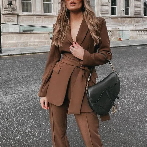 New Pants Suits Solid Office Blazer Women Lady Business Suits For Women - Image 6