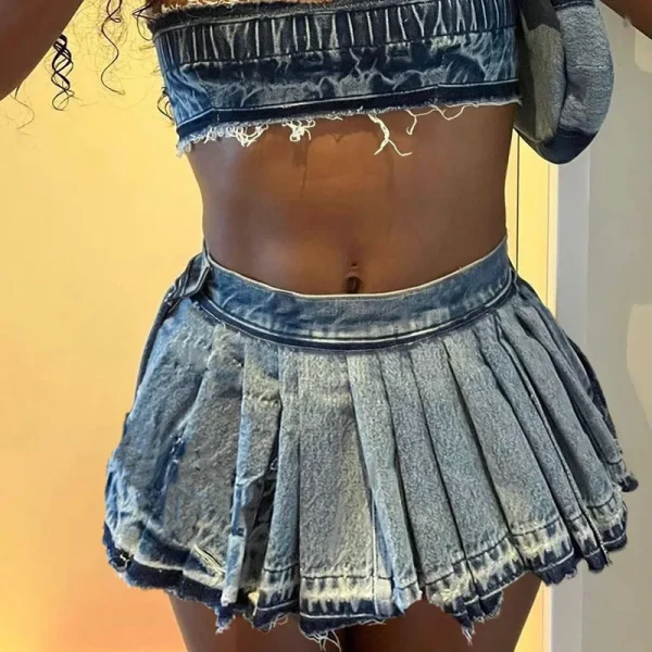 Cutenova MY23SK719 2023 Ins Trendy High Waist Spice Girls Y2K  Denim Skirt Short Skirts For Women Sexy - Image 2
