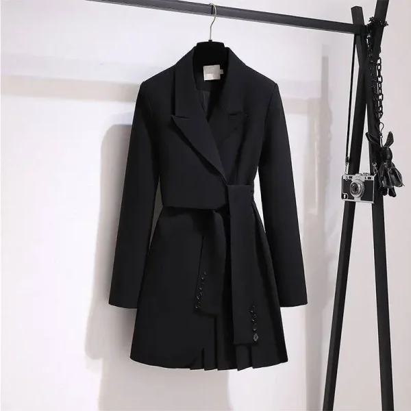 Plus Size Women Dress Spring 2022 New Slimming Waist Trimming Fashion Lady Suit Blazer Dress Slim A-line Midi Dress - Image 2