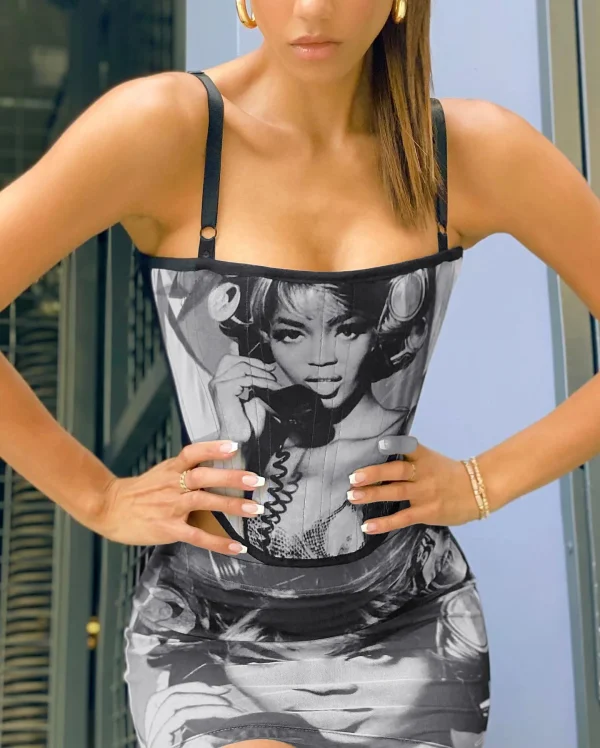 Bomblook LCST108 Summer 2023 Women Clothing Printed Ladies Suits Sexy Club Outfits 2 Piece Skirt Set - Image 6