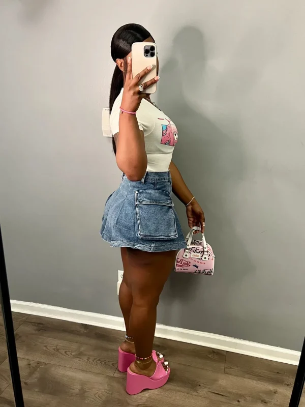 CUTENOVA 23SK0801 Plus Size Womens Skirts Fashion Sexy Summer Washed  Casual Ladies Denim Skirt For Women - Image 4