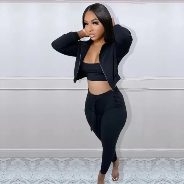 Bomblook LCST52 winter clothes for women solid color track suits gym fitness sets hoodies and sweat pants set - Image 4