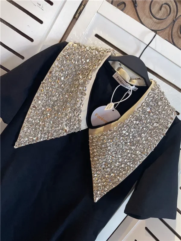 OUDINA Female Niche Luxury Fashionable Short Sleeve T-shirt Casual Dresses Women Tee Dress - Image 6