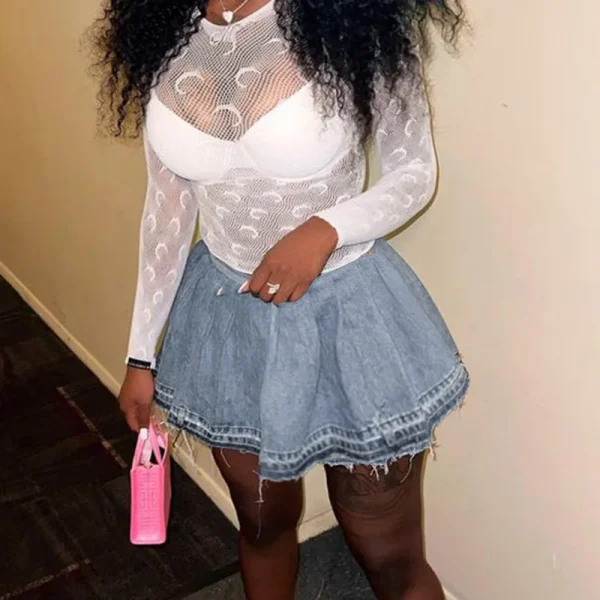 Cutenova MY23SK719 2023 Ins Trendy High Waist Spice Girls Y2K  Denim Skirt Short Skirts For Women Sexy - Image 6
