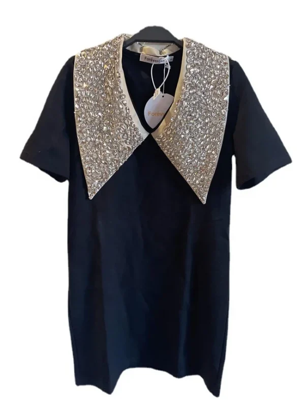 OUDINA Female Niche Luxury Fashionable Short Sleeve T-shirt Casual Dresses Women Tee Dress - Image 2