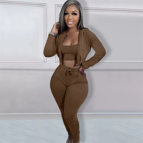 Bomblook LCST52 winter clothes for women solid color track suits gym fitness sets hoodies and sweat pants set - Image 2