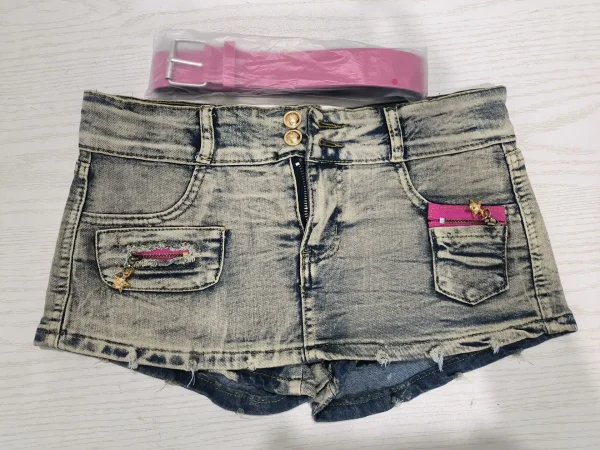 CUTENOVA 23SK0623 Plus size Denim Summer New Washed Old School Sexy Ladies Short Jeans Skort Skirt Women's Mini Skirt Skirt - Image 6