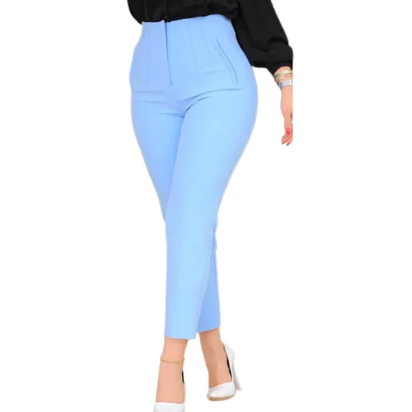Women's solid color high-waisted casual pants OL ladies pants - Image 3
