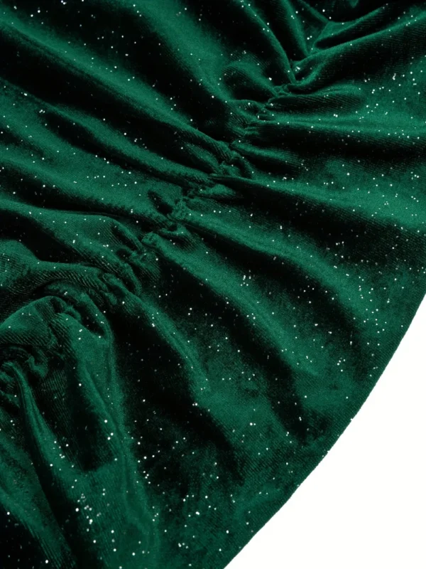Glitter Ruched Cowl Neck Wrap Dress - Image 15