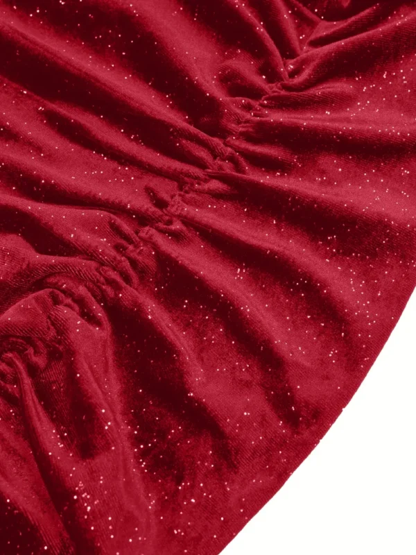 Glitter Ruched Cowl Neck Wrap Dress - Image 12