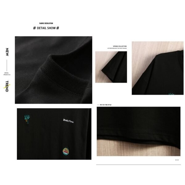 New Fashion Embroidere T-shirts Men Casual Half Sleeved Summer Soft Loose Pure Cotton Tops Oversized T Shirt for Men - Image 6