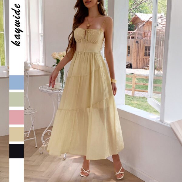 Casual style suspender beach dress for women - Image 7